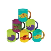 Plastic Dinosaur Mugs (12Pc) - Party Supplies - 12 Pieces