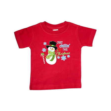 

Inktastic Just Chillin This Christmas Fun Snowman in Top Hat Gift Baby Boy or Baby Girl T-Shirt
