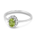thumbnail image 3 of 14k White Gold Oval Peridot And Diamond Ring, 3 of 6