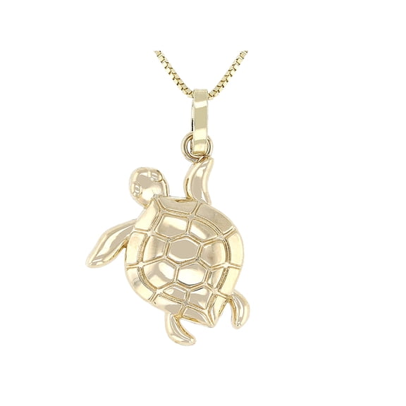JTV 10k Yellow Gold Turtle Pendant with Chain