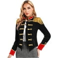 thumbnail image 2 of TiaoBug Women's Circus Ringmaster Costume Long Sleeve Fringe Jacket Halloween Party Costume Lion Tamer Suit Black S, 2 of 6