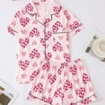 thumbnail image 2 of DHFJKG Womens Pajama Sets Funny Graphic Sleepwear Short Sleeve Turndown Collar Shirts And Shorts Set Cute Nightwear Two Piece Relaxed Fit Home Clothes, 2 of 6