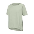 thumbnail image 6 of AKEGAMN Women's Summer Short Sleeve Solid Linen Casual Loose Top, Green S-5XL, 6 of 8