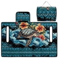 thumbnail image 5 of Xixirimido Golf Cart Seat Cover with 4 Pockets Portable & Foldable Golf Cart Seat Blanket Towel Fits for EZGO, Yamaha, Club Car Golf Cart Accessories, Aztec Tribe Sea Turtle Hibiscus, 5 of 8