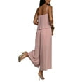 thumbnail image 3 of Innerwin Jumpsuits Bohemian Ladies Romper Vacation Cami Plain Playsuit Pink XS, 3 of 4