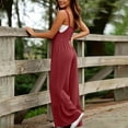 thumbnail image 6 of Gytharion Plus Size Cotton Linen Jumpsuits for Women Adjustable Straps Wide-leg Overalls Solid Color Fashion Casual Rompers, 6 of 7