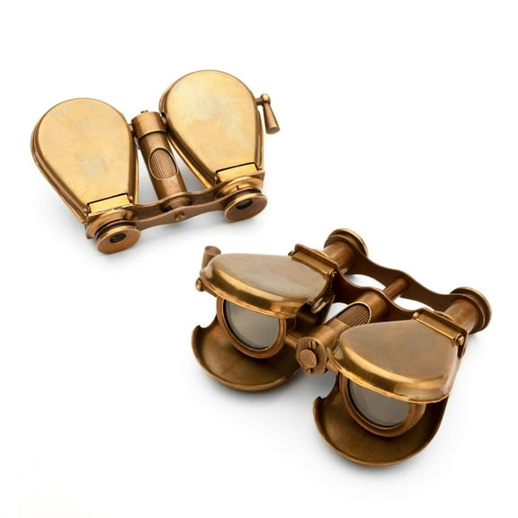 Kings County Tools Compact Brass Folding Binoculars for Opera and Hiking