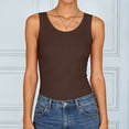 thumbnail image 2 of vigerkar Womens Sleeveless Crewneck Ribbed Tank Tops Casual Basic Summer Top Slim Fitted Racerback Shirts (Brown, XXL), 2 of 7