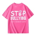 thumbnail image 2 of Girls Anti-Bullying T-Shirt | Positive Message Short Sleeve Graphic Tee for Kids | Cute Casual Summer Top | Soft & Comfortable Daily Wear for School, Play(Pink#06,11-12 Years), 2 of 5