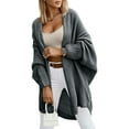 thumbnail image 3 of Open Front Batwing Sleeve Long Cardigan Loose Sweaters, 3 of 5