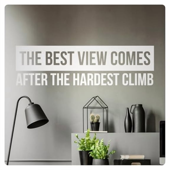 My Vinyl Story - The Best View - Inspirational Motivational Wall Decal Sticker Quote Art Decor Saying for Home Office Gym Classroom Bedroom Daily Positive Affirmation, Removable (White, 60x18 inches)