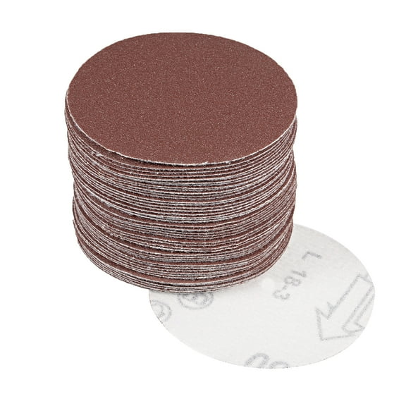 50Pcs 3 Inch Hook and Loop Sanding Disc 150 Grits Flocking Sandpaper Brown