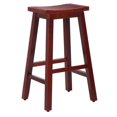 thumbnail image 2 of Arman 29" Solid Wood Saddle Seat Bar Stool (Set of 2) in Cherry, 2 of 7