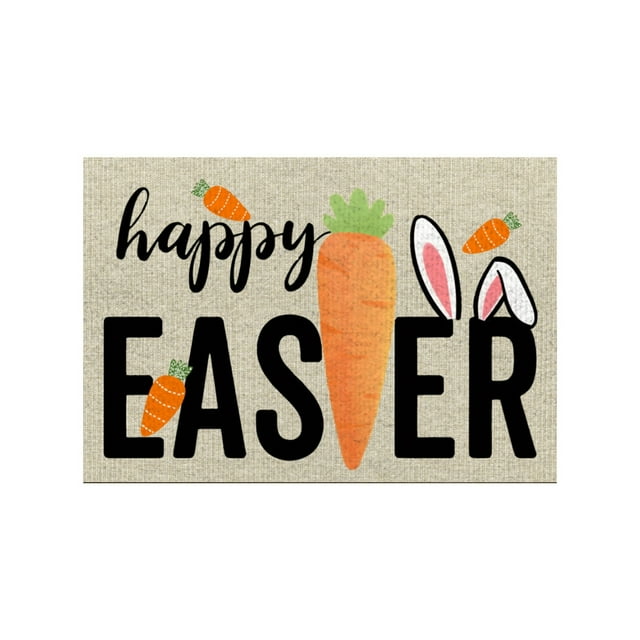 zhangmingg Easter Doormat Soft Welcome Rug Decorative Floor Mat for Holiday Party Indoor Outdoor Use