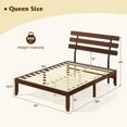 thumbnail image 6 of Resenkos Queen Size 15.5-Inch High Solid Wood Platform Bed, Showcases a Mid-Century Retro Headboard Design That Eliminates Box Spring Need, Walnut, 6 of 8