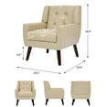 thumbnail image 4 of DREAMSIDEA PU Leather Accent Chair Living Room,Tufted Armchair for Bedroom Single Sofa Set, Cream, 4 of 6