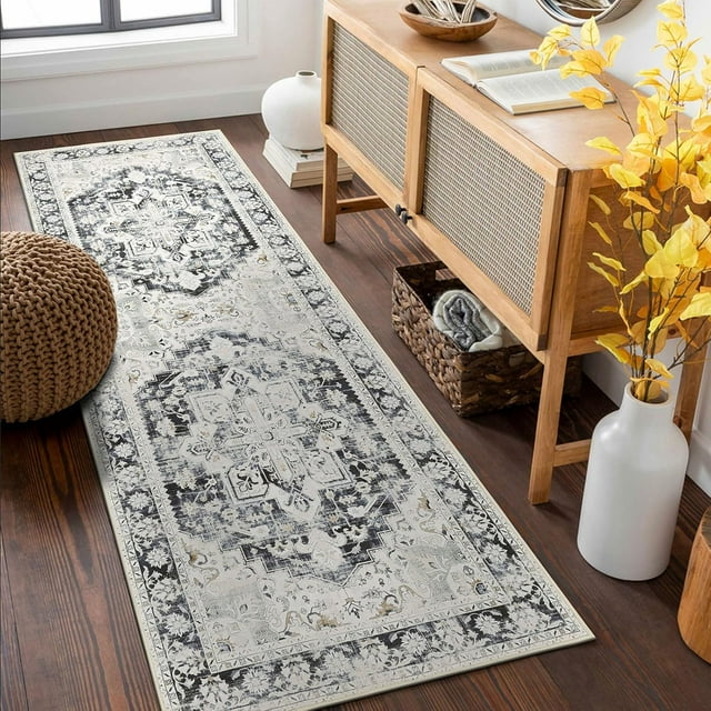 Washable Rugs x Vintage Area Rugs Area Rugs Low Pile Floor Carpet Printed Soft Durable Stain Foldable Rugs Living Room Dining Room Bedroom