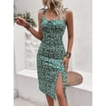 thumbnail image 3 of Women's Floral Print Tie Shoulder Split Thigh Sleeveless Boho Cami Dress, 3 of 6