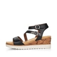 thumbnail image 2 of Remonte Women's Lolita Open Toe Wedge Ankle Strap Sandals, Black, Size EU 41, 2 of 9