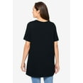 thumbnail image 2 of Woman Within Plus Size Perfect Short-Sleeve Shirred V-Neck Tunic, 2 of 6