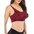thumbnail image 4 of Women's Seamless Lace Bra Top with Front Lace Cover Sports Bra, 4 of 7