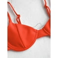 thumbnail image 6 of ZAFUL for Women Swimwear Ribbed High Leg Underwire Bikini Swimsuit Orange M, 6 of 7