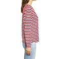 thumbnail image 4 of Langwyqu Womens Casual Crew Neck Striped Long Sleeve T Shirt Basic Tunic Tops, 4 of 5