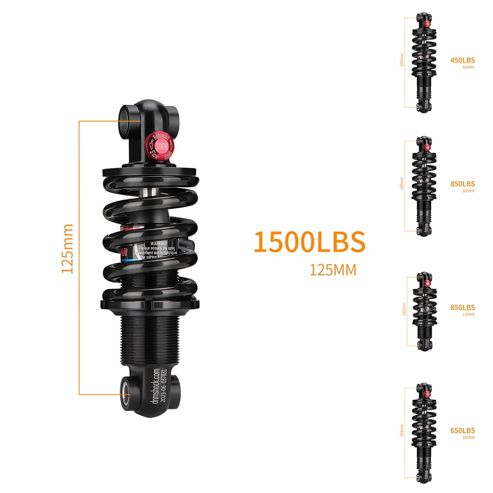 EDTara Mountain Bike Spring Shock Absorber MTB Bicycle Rear Shock Absorber 125mm 150mm 165mm 190mm 200mm 650 750lbs DV 22AR For Mountain Bike Accessories Walmart