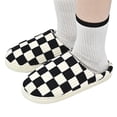 thumbnail image 3 of DQrwqpou Casa suaves para mujer pantuflas tablero ajedrez para regalo Navidad (negro 42-43), 3 of 9