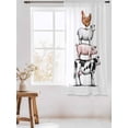 thumbnail image 3 of Sheer Curtains 63 Inch Length, Farm Animals Semi Sheer Curtains Light Filtering Window Treatment, Watercolor Farmhouse Cow Pig Chickens Sheeps Privacy Voile Drapes for Living Room Bedroom 52x63 Inch, 3 of 7