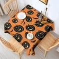 thumbnail image 2 of Halloween Black Pumpkins and Bats Square Tablecloth,Waterproof Square Table Cover,Wipeable Spillproof Washable Table Cover for Home Kitchen Party Decor 52"x52"(132x132cm), 2 of 6