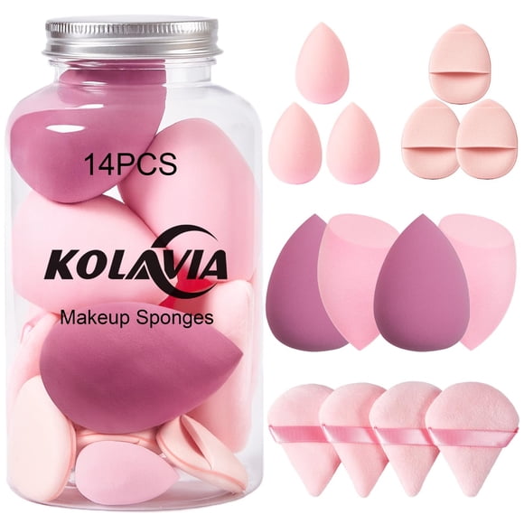 Set de esponjas de maquillaje Kolavia de 14 piezas, beauty blenders suaves
