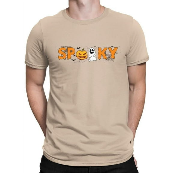 Spooky Pumpkin Ghost Halloween Graphic - Men's T-shirt