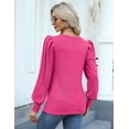 thumbnail image 4 of Zeagoo Womens Elegant Knitted Shirts Lightweight Round Neck Blouse Tops Long Puff Sleeve Pullover Sweater, 4 of 9