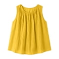thumbnail image 4 of Women's Plain Sleeveless Tank Top Summer Oversized Crew Neck Basic Tee Tank Flowy Casual Boho Beach Vacation Tops Yellow, 4 of 7