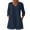 Navy, variant on Summer Fashion Plus Size 3/4 Sleeve Tops for Women Solid Cotton And Linen Casual V-Neck