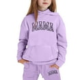 thumbnail image 5 of Gelikeya Mama's Baby Girls Outfits Toddler Clothes Long Sleeve Hooded Sweatshirt Sweatpants 2pcs Clothing Sets 1-9Y (Purple, 3-4 Years), 5 of 5