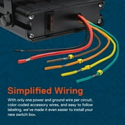 4-Gang 12V Rocker Switch Box [20 Amp Max.] [12 AWG Wires][12 Volt DC] SPST On/Off Rocker Toggle Switch Panel Box for Auto Automotive Lights Car Marine Boat Truck Vehicles & More
