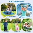 thumbnail image 3 of KloKick Heavy-Duty Metal Swing Set for Backyard, Outdoor Playset with Monkey Bars, Belt Swing, Platform Swing, Climbing Net, Trapeze Bar, for Kids 3-12, 3 of 12