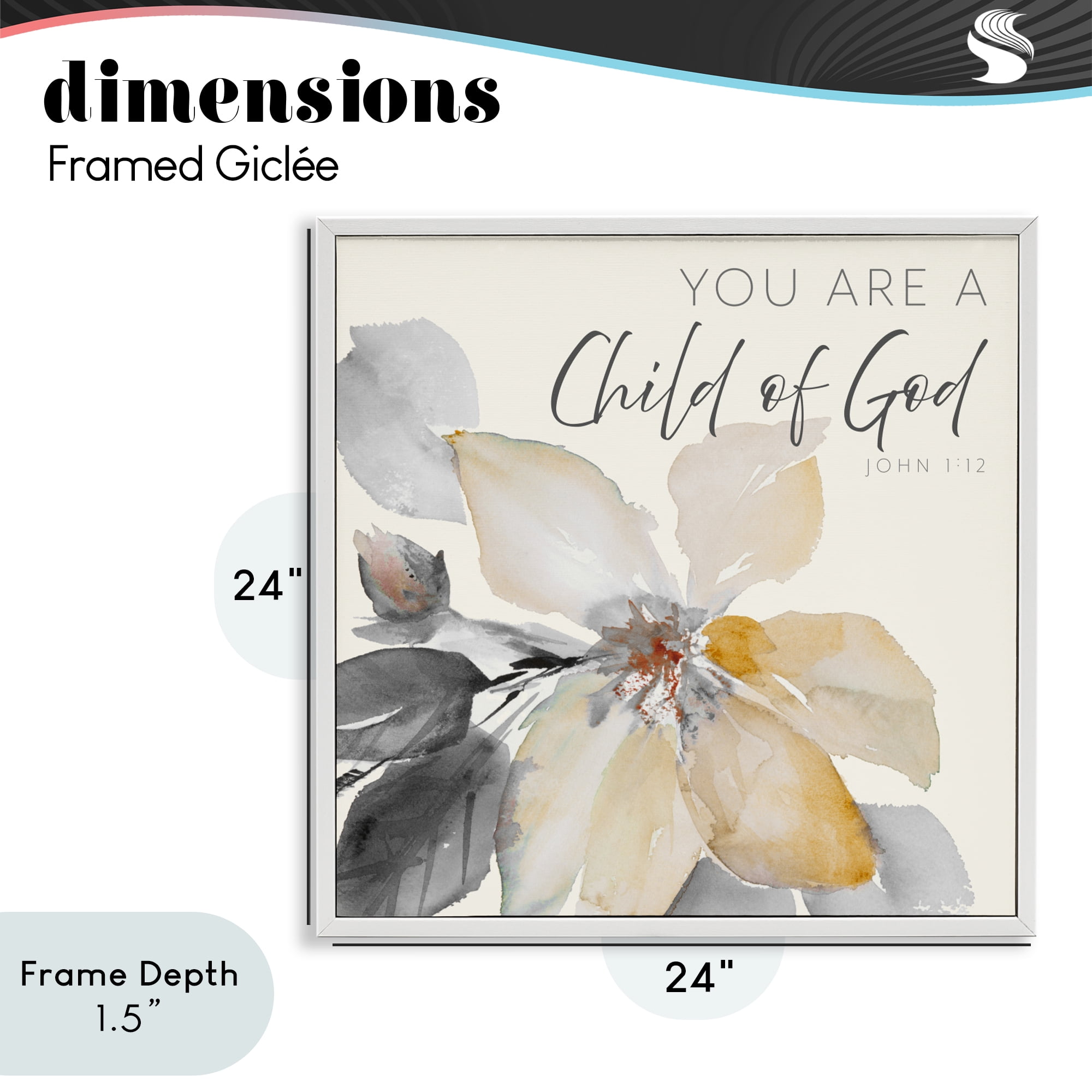 Stupell Industries Child Of God Flower White Framed Giclee Art, design by Lanie Loreth