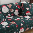 thumbnail image 3 of ZHAOCHENG Funda de sofá navideña verde, protectora de muebles para niños y mascotas, funda estampada de Papá Noel de 3 plazas, 3 of 5