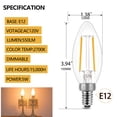 thumbnail image 2 of ENERGETIC LED Candelabra Bulbs B11 60 Watt Equivalent, Dimmable Chandelier Light Bulbs, Soft White 2700K, Decorative Candle E12 Base Filament Bulb for Ceiling Fan, 12 Pack, 2 of 5