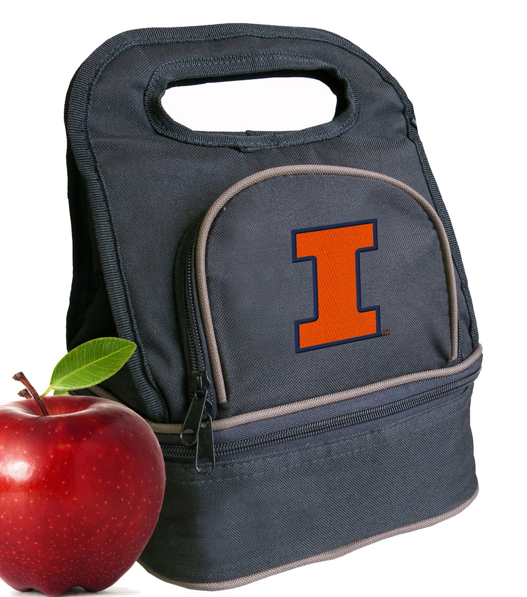 University of Illinois Lunch Bag Illini Lunch Box 2 Sections! 