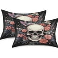 thumbnail image 2 of GZHJMY Skull Satin Pillowcase for Hair and Skin, Soft and Cozy Cooling Smooth Pillow Cover with Envelop Closure, Standard Size 20x26in Home Decor, 2 of 7