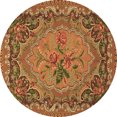 thumbnail image 1 of Ahgly Company Machine Washable Indoor Round Medallion Brown French Area Rugs, 6' Round, 1 of 4