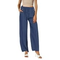 thumbnail image 3 of Women's Plus Size Cotton Linen Casual Pants Loose Spring Summer Fall, 3 of 6