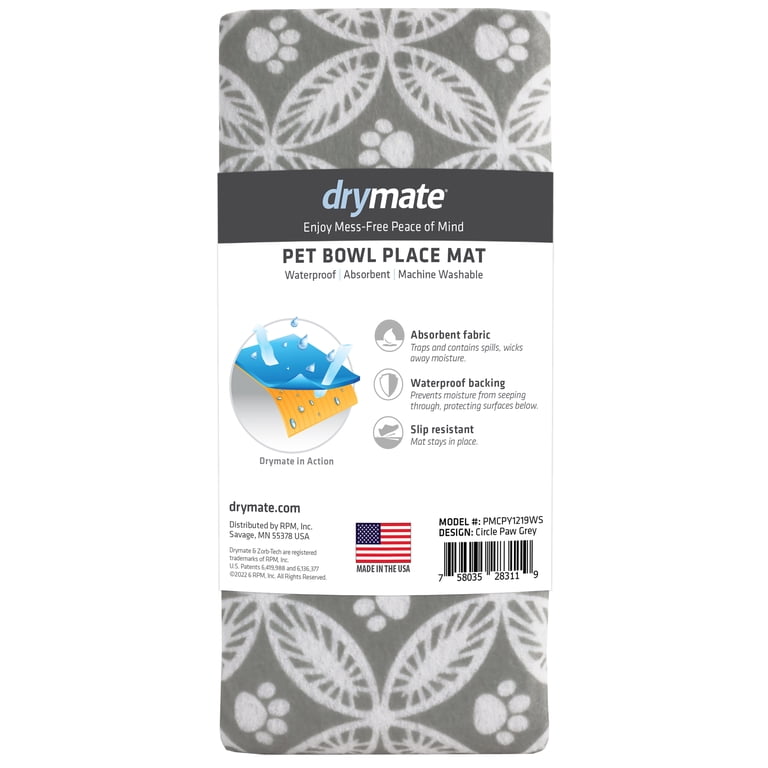 Drymate Pet Bowl Placemat, 12" x 19" Absorbent Food Mat photo 7