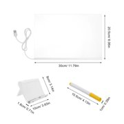 Amosfun Lighted Acrylic Writing Pad for DIY - Assorted Color, Rewritable, Gentle Illumination, Sturdy 1Set