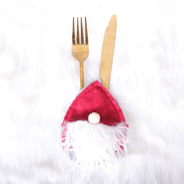 Juego de tenedor de vajilla decorativa de Navidad Herramienta de almacenamiento de sombrero de Navidad Wmkox8yii FHAKJF720