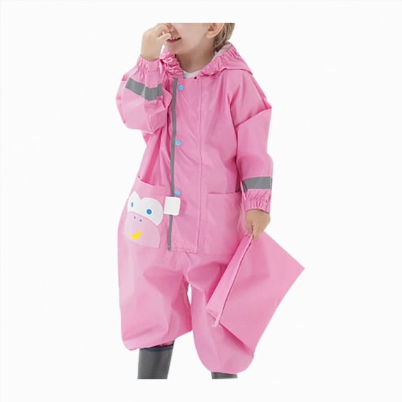 Gubotare Rainsuit Toddlers Unisex Toddler Boys Girls Waterproof Rain Suit Sets Kids One Piece Rain Coat Coverall Hooded Jumpsuit 2T 3T (Pink,2-3 Years)